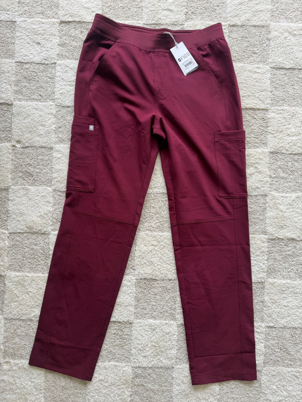 NWT FIGS Axim Straight Leg Scrub Pants in Burgundy